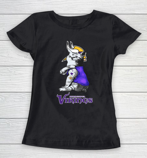 NFL Football My Cat Loves Minnesota Vikings Women's T-Shirt