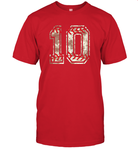lxpp baseball jersey number 10 vintage distressed jersey t shirt 60 front red