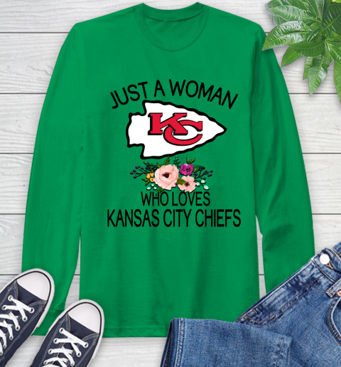 NFL Just A Woman Who Loves Kansas City Chiefs Football Sports Long Sleeve T-Shirt 5