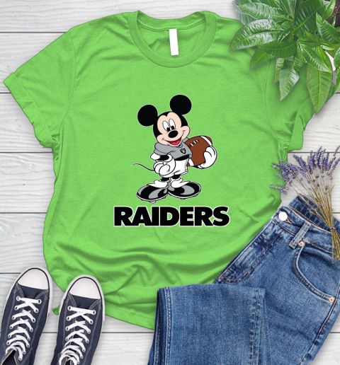 NFL Football Oakland Raiders Cheerful Mickey Mouse Shirt Women's T-Shirt 10