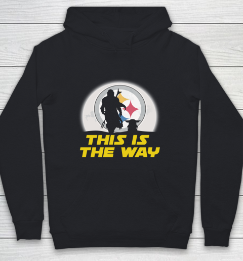 Pittsburgh Steelers NFL Football Star Wars Yoda And Mandalorian This Is The Way Youth Hoodie