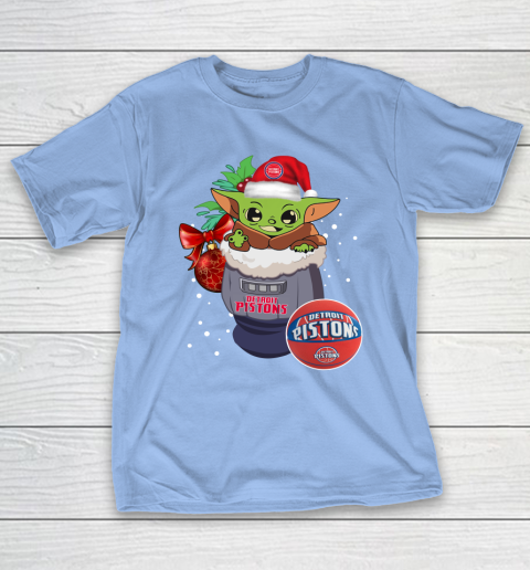 Detroit Pistons Christmas Baby Yoda Star Wars Funny Happy NBA T-Shirt 11