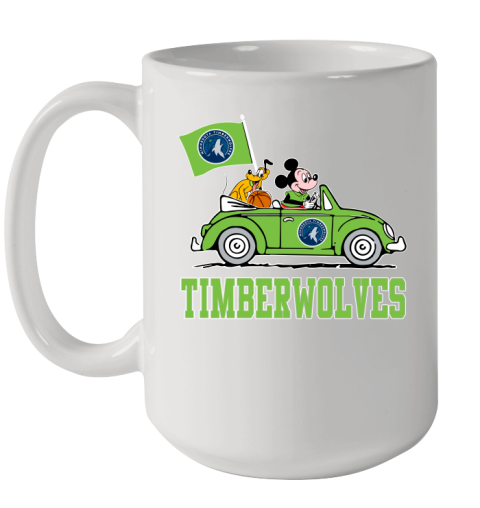 NBA Basketball Minnesota Timberwolves Pluto Mickey Driving Disney Shirt Ceramic Mug 15oz