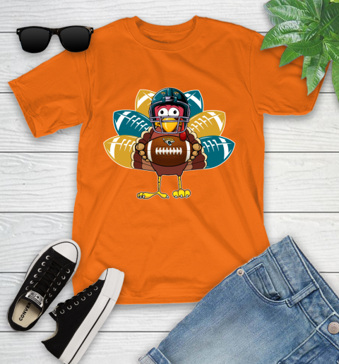 Jacksonville Jaguars Turkey Thanksgiving Day Youth T-Shirt 7