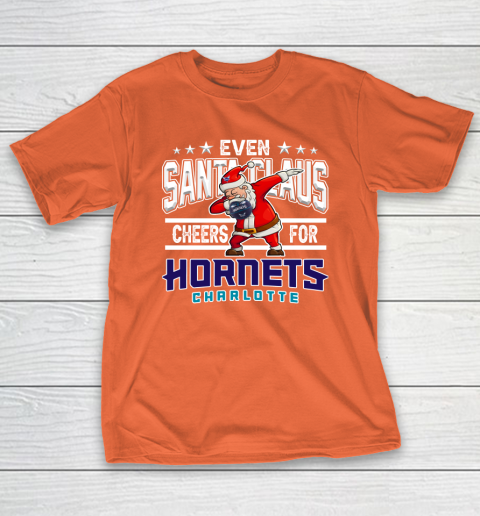 Charlotte Hornets Even Santa Claus Cheers For Christmas NBA T-Shirt 4