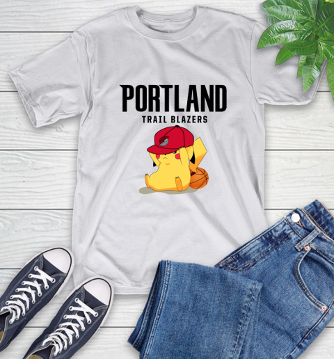 NBA Pikachu Basketball Sports Portland Trail Blazers T-Shirt 12