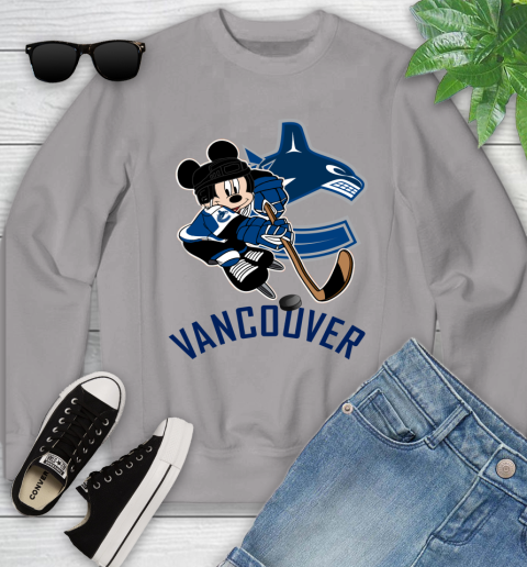 NHL Vancouver Canucks Mickey Mouse Disney Hockey T Shirt Youth Sweatshirt 4