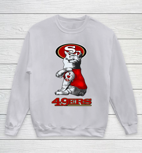NFL Football My Cat Loves San Francisco 49ers Youth Sweatshirt 3