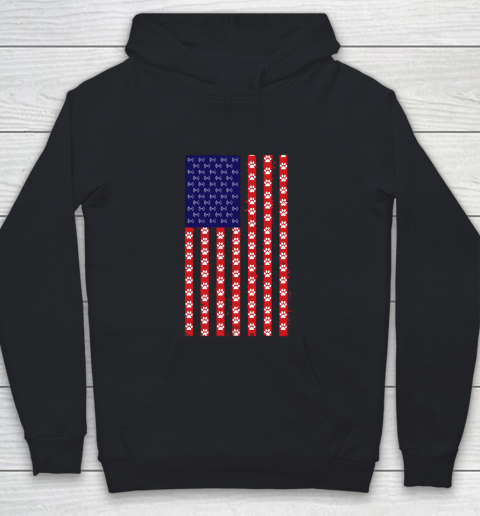 Baton Twirling Dog Lover American Flag Youth Hoodie