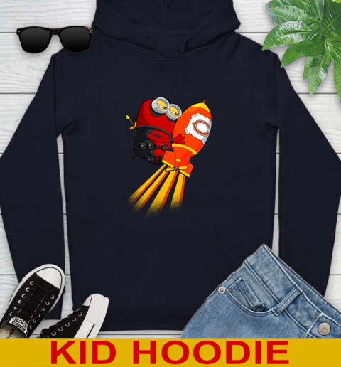 NFL Football Chicago Bears Deadpool Minion Marvel Shirt Youth Hoodie 3