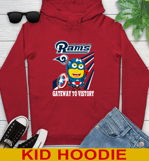 NFL Football Los Angeles Rams Captain America Marvel Avengers Minion Shirt Youth Hoodie 11