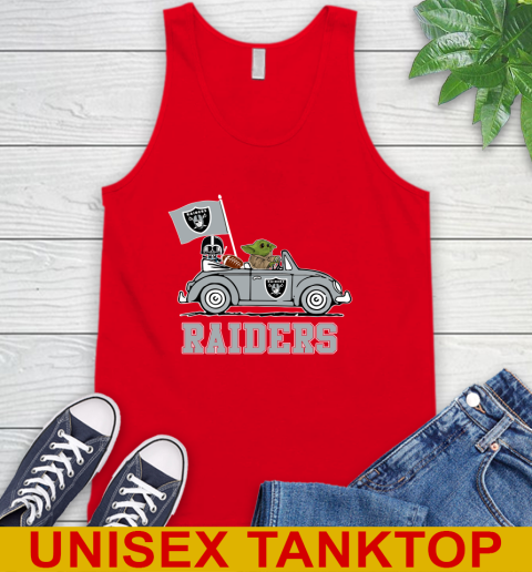 NFL Football Oakland Raiders Darth Vader Baby Yoda Driving Star Wars Shirt Tank Top 6