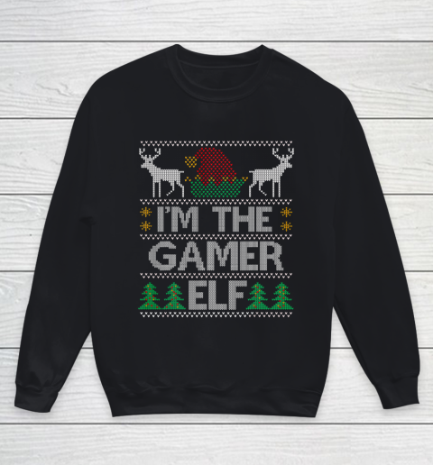 Gamer Elf Matching Family Group Christmas Youth Sweatshirt