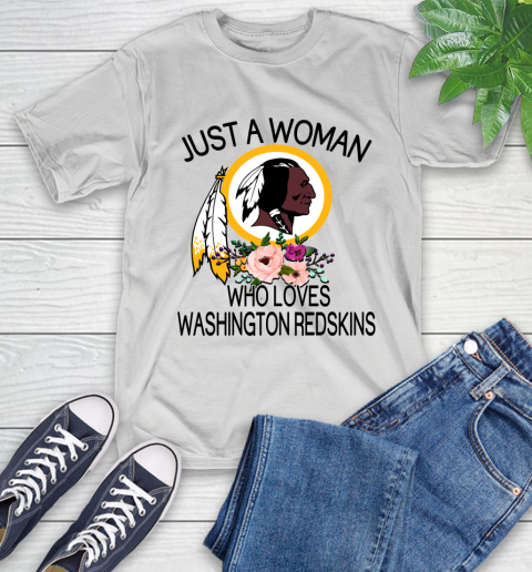 NFL Just A Woman Who Loves Washington Redskins Football Sports T-Shirt