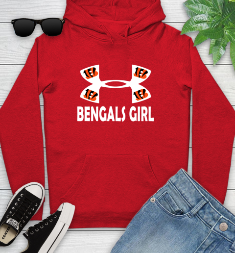 NFL Cincinnati Bengals Girl Under Armour Football Sports Youth Hoodie 12
