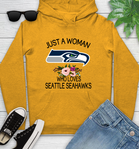NFL Just A Woman Who Loves Seattle Seahawks Football Sports Youth Hoodie 2