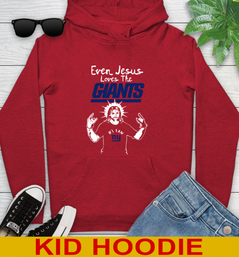New York Giants NFL Football Even Jesus Loves The Giants Shirt Youth Hoodie 11
