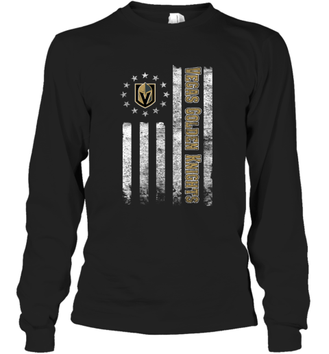 NHL American Flag Hockey Sports Vegas Golden Knights Long Sleeve T-Shirt