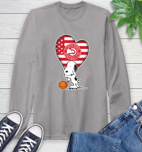 Atlanta Hawks NBA Basketball The Peanuts Movie Adorable Snoopy Long Sleeve T-Shirt 6