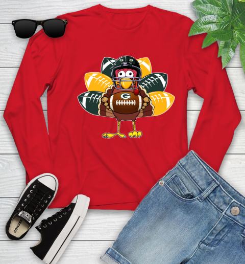 Green Bay Packers Turkey Thanksgiving Day Youth Long Sleeve 11