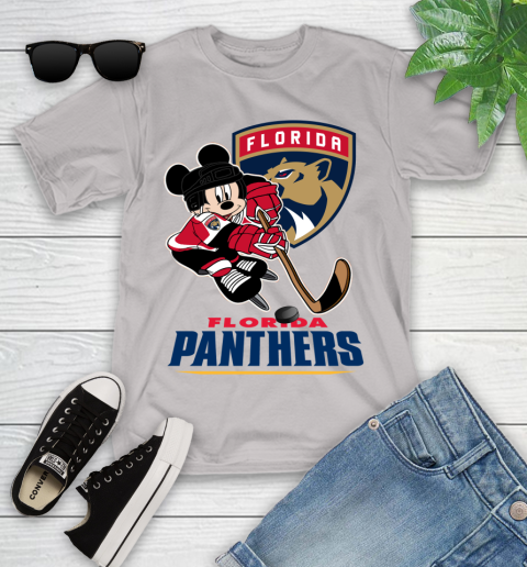NHL Florida Panthers Mickey Mouse Disney Hockey T Shirt Youth T-Shirt 12