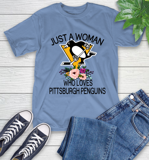 NHL Just A Woman Who Loves Pittsburgh Penguins Hockey Sports T-Shirt 11