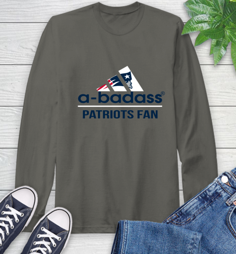 New England Patriots NFL Football A Badass Adidas Adoring Fan Sports Long Sleeve T-Shirt 9