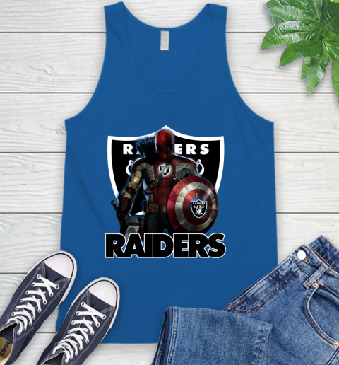 NFL Captain America Thor Spider Man Hawkeye Avengers Endgame Football Oakland Raiders Tank Top 5