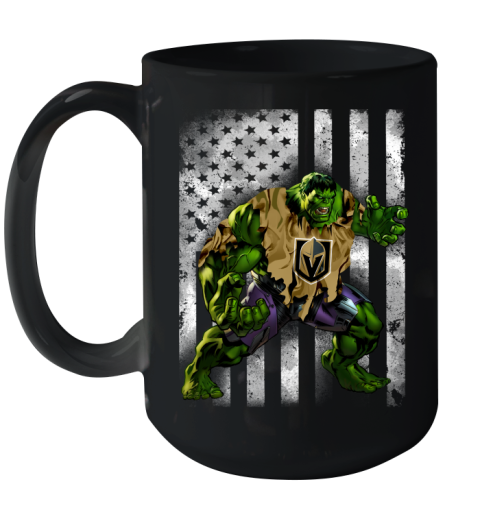 Vegas Golden Knights Hulk Marvel Avengers NHL Hockey American Flag Ceramic Mug 15oz