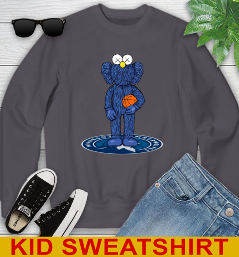 NBA Basketball Minnesota Timberwolves Kaws Bff Blue Figure Shirt Youth Sweatshirt 6