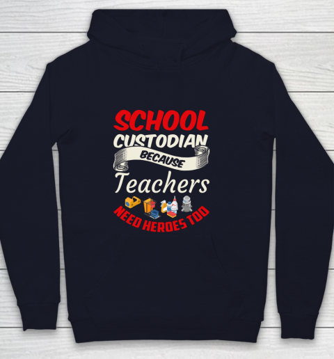 School Custodian Shirt Jokey Funny Saying Custodian Youth Hoodie 2