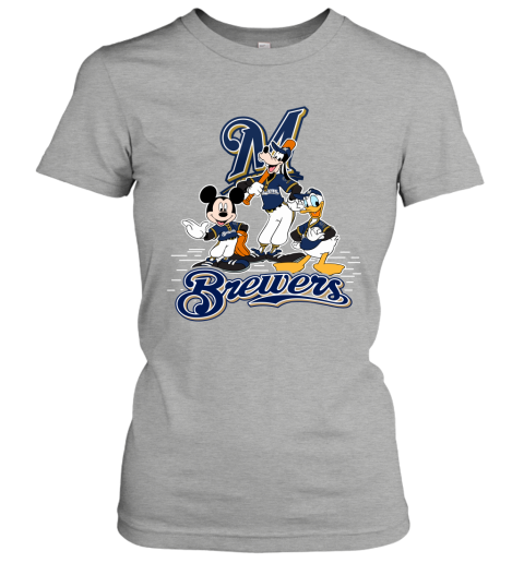 MLB Milwaukee Brewers Mickey Mouse Donald Duck Goofy Baseball T Shirt T  Shirt