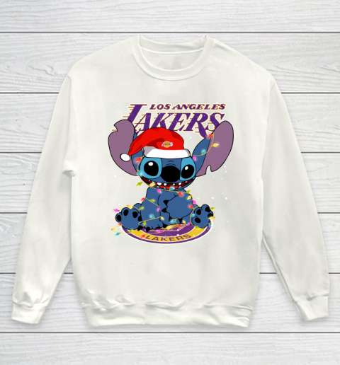 Los Angeles Lakers NBA noel stitch Basketball Christmas Youth Sweatshirt