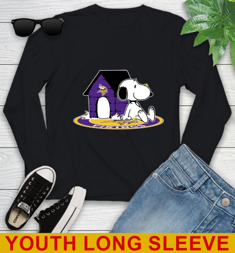 NFL Football Minnesota Vikings Snoopy The Peanuts Movie Shirt Youth Long Sleeve 2