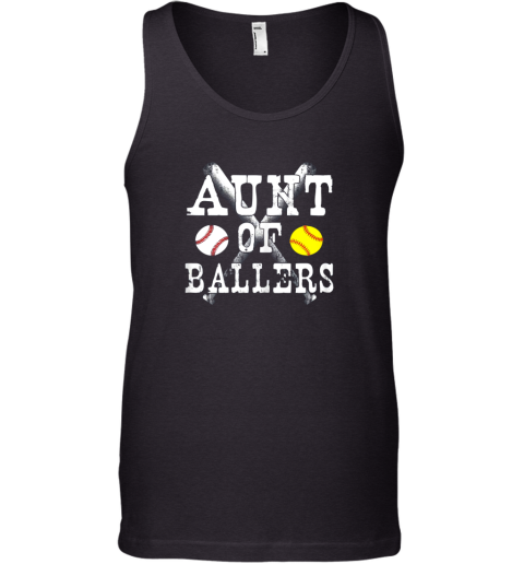 Vintage Aunt of Ballers Shirt Funny Baseball Softball Love Tank Top