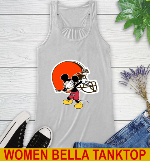 Cleveland Browns NFL Football Dabbing Mickey Disney Sports Racerback Tank