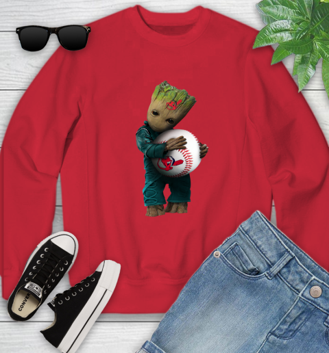 MLB Groot Guardians Of The Galaxy Baseball Sports Cleveland Indians Youth Sweatshirt 9
