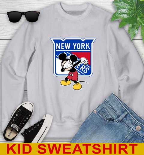 New York Rangers NHL Hockey Dabbing Mickey Disney Sports Youth Sweatshirt 4