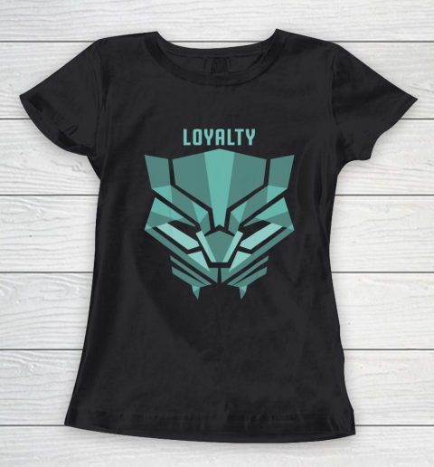 Marvel Black Panther Teal Loyalty Logo Graphic Women's T-Shirt