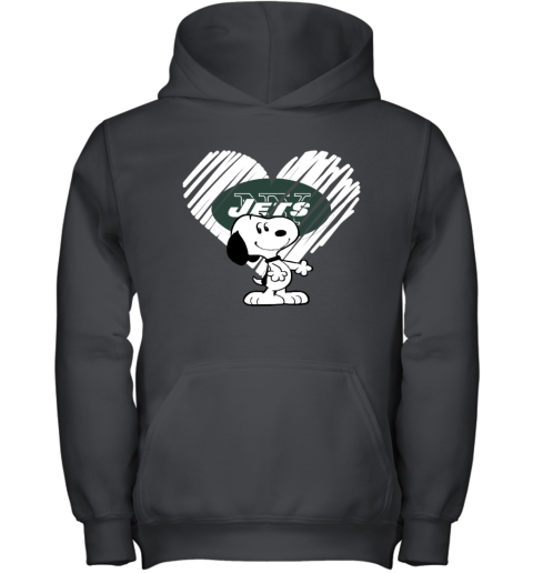 prjq i love new york jets snoopy in my heart nfl youth hoodie 43 front black
