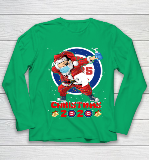 Chicago Cubs Funny Santa Claus Dabbing Christmas 2020 MLB Youth Long Sleeve 4