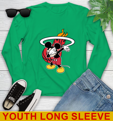 Miami Heat NBA Basketball Dabbing Mickey Disney Sports Youth Long Sleeve 7