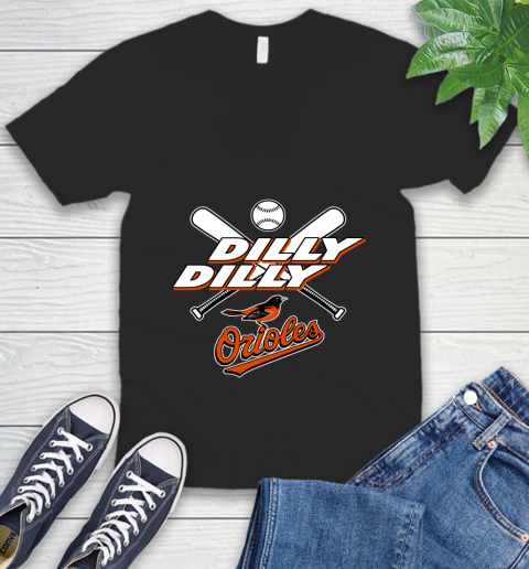 MLB Baltimore Orioles Dilly Dilly Baseball Sports V-Neck T-Shirt 2