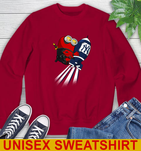 MLB Baseball New York Yankees Deadpool Minion Marvel Shirt Sweatshirt 9