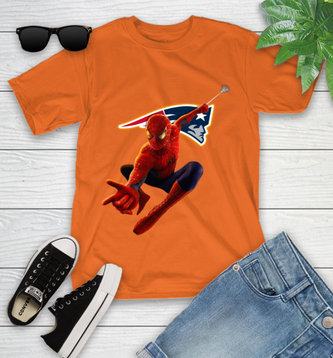 NFL Spider Man Avengers Endgame Football New England Patriots Youth T-Shirt 7