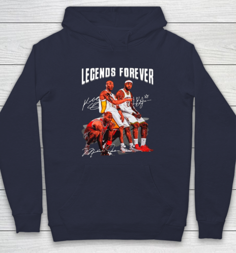 Kobe Bryant Lebron James And Michael Jordan Legends Forever Signatures Hoodie 2