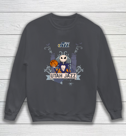 NBA Utah Jazz Basketball Jack Skellington Halloween Sweatshirt 4
