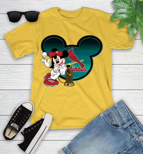 MLB St.Louis Cardinals The Commissioner's Trophy Mickey Mouse Disney Youth T-Shirt 8