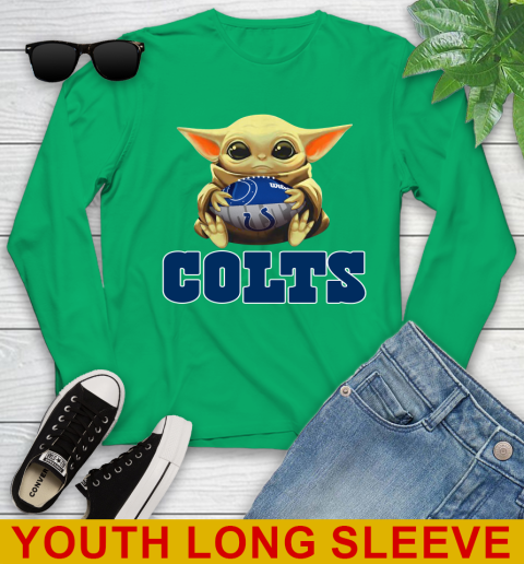 NFL Football Indianapolis Colts Baby Yoda Star Wars Shirt Youth Long Sleeve 7