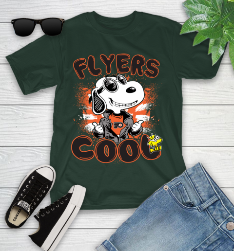 NHL Hockey Philadelphia Flyers Cool Snoopy Shirt Youth T-Shirt - Image 5